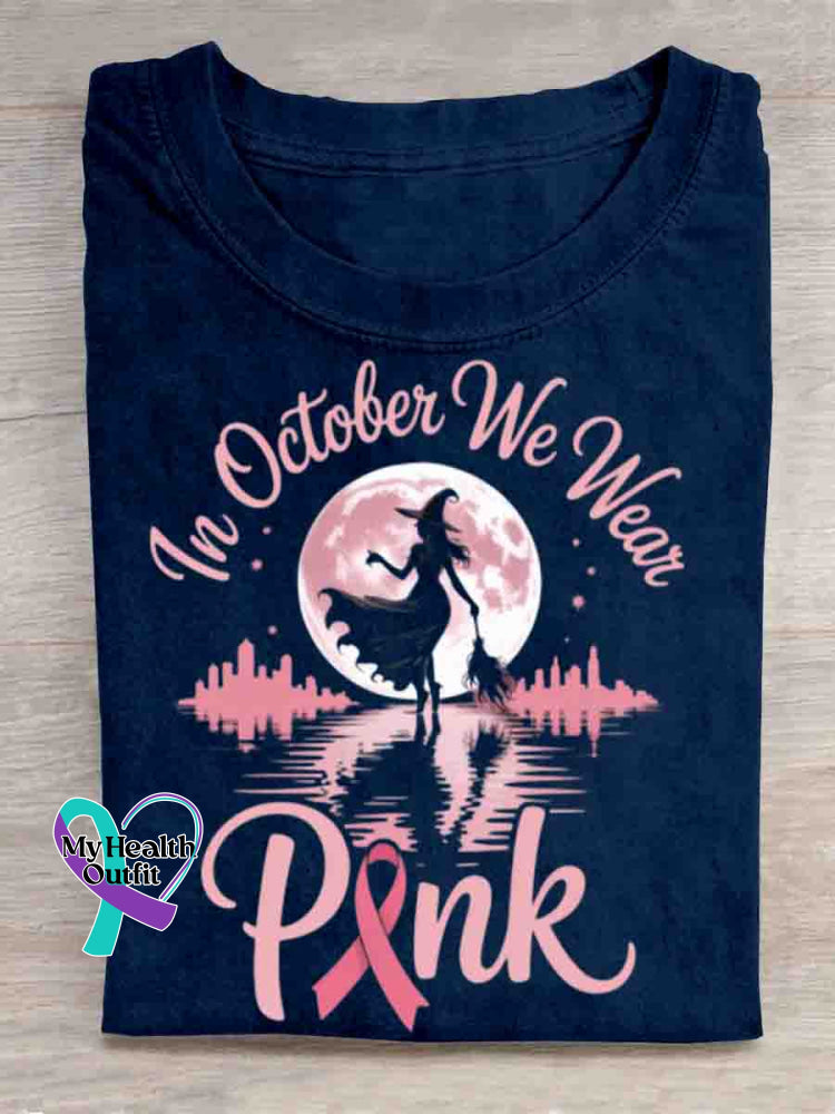 Breast Cancer Awareness Art Print T-shirt Blue / S