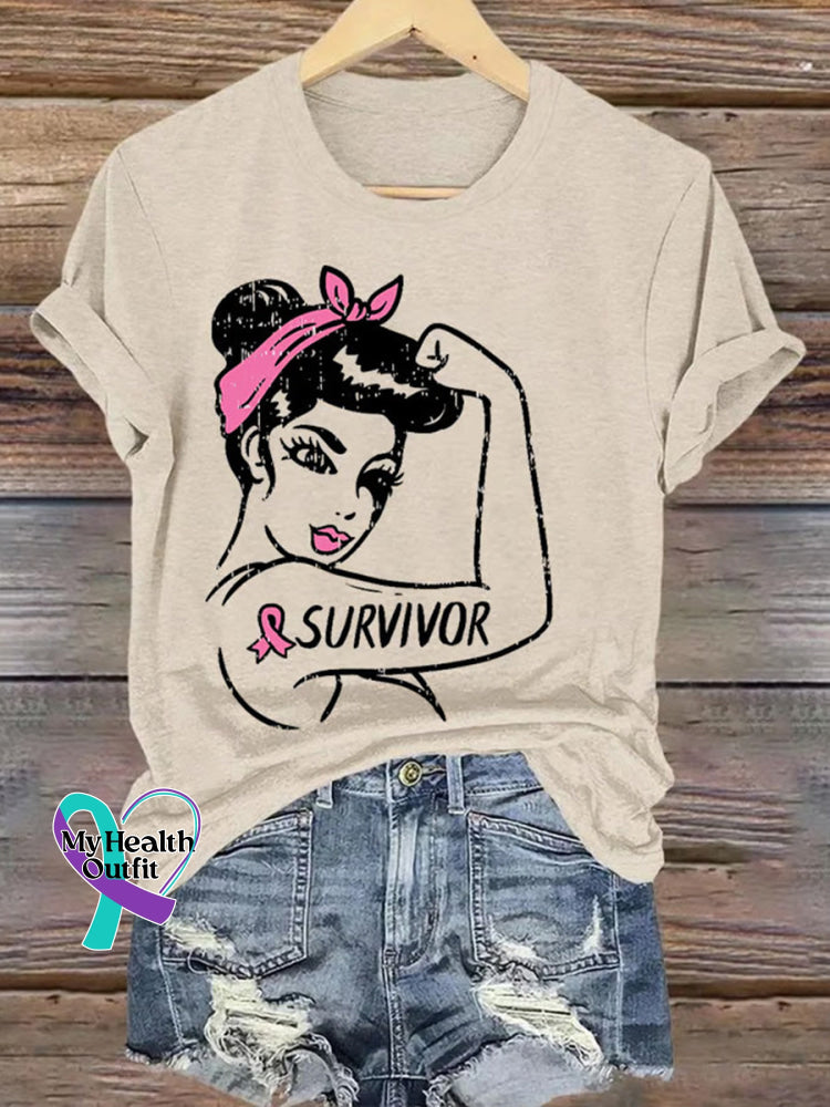 Breast Cancer Awareness Art T-shirt Apricot / S