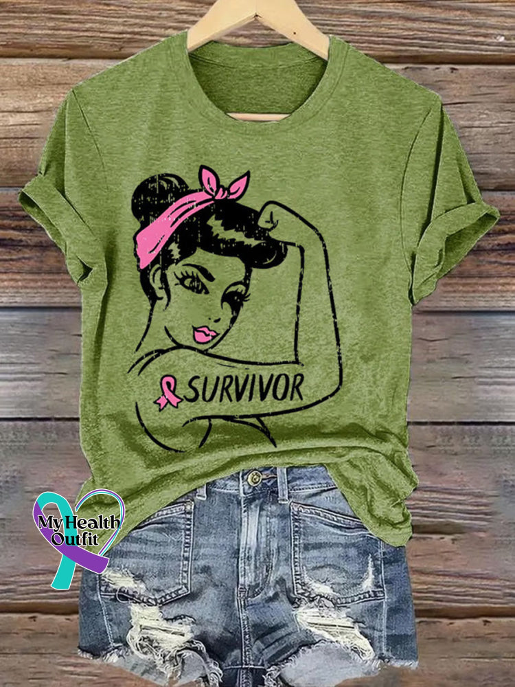 Breast Cancer Awareness Art T-shirt Green / S