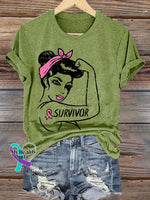 Breast Cancer Awareness Art T-shirt Green / S