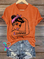 Breast Cancer Awareness Art T-shirt Orange / S