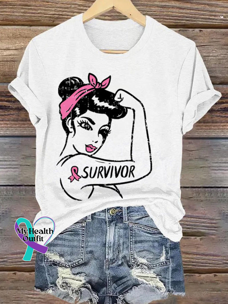 Breast Cancer Awareness Art T-shirt White / S