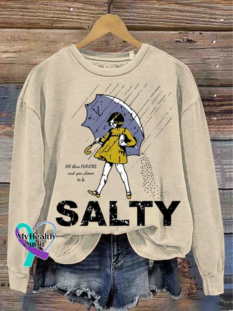 Breast Cancer Awareness Art Vintage Print Casual Sweatshirt Apricot / S