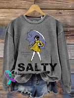 Breast Cancer Awareness Art Vintage Print Casual Sweatshirt Grey / S