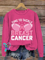 Breast Cancer Awareness Art Vintage Print Casual Sweatshirt Pink / S