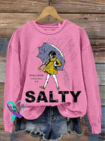Breast Cancer Awareness Art Vintage Print Casual Sweatshirt Pink / S