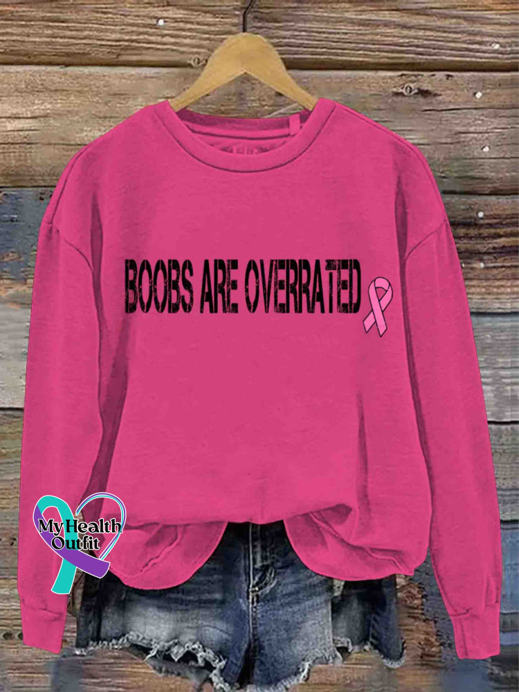 Breast Cancer Awareness Art Vintage Print Casual Sweatshirt Pink / S