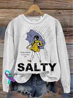 Breast Cancer Awareness Art Vintage Print Casual Sweatshirt White / S