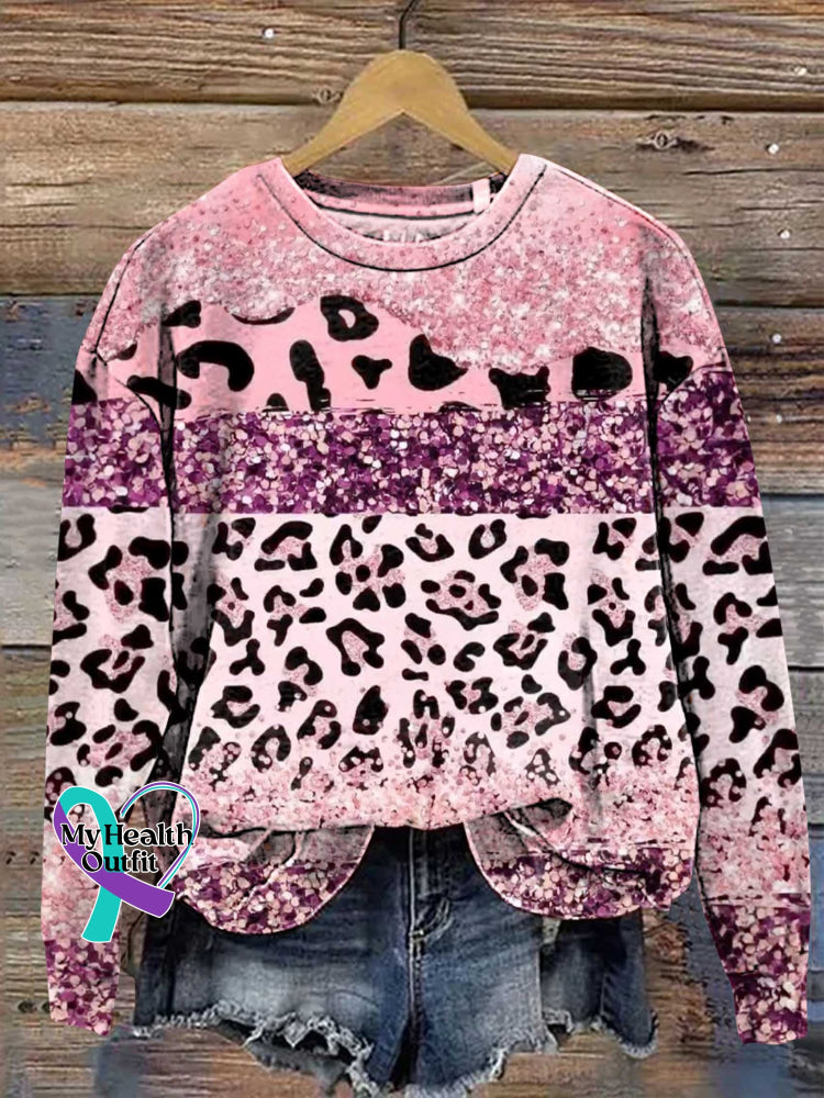 Breast Cancer Awareness Casual Cotton Sweatshirt Multicolor / S
