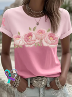 Breast Cancer Awareness Floral T shirt Multicolor / S