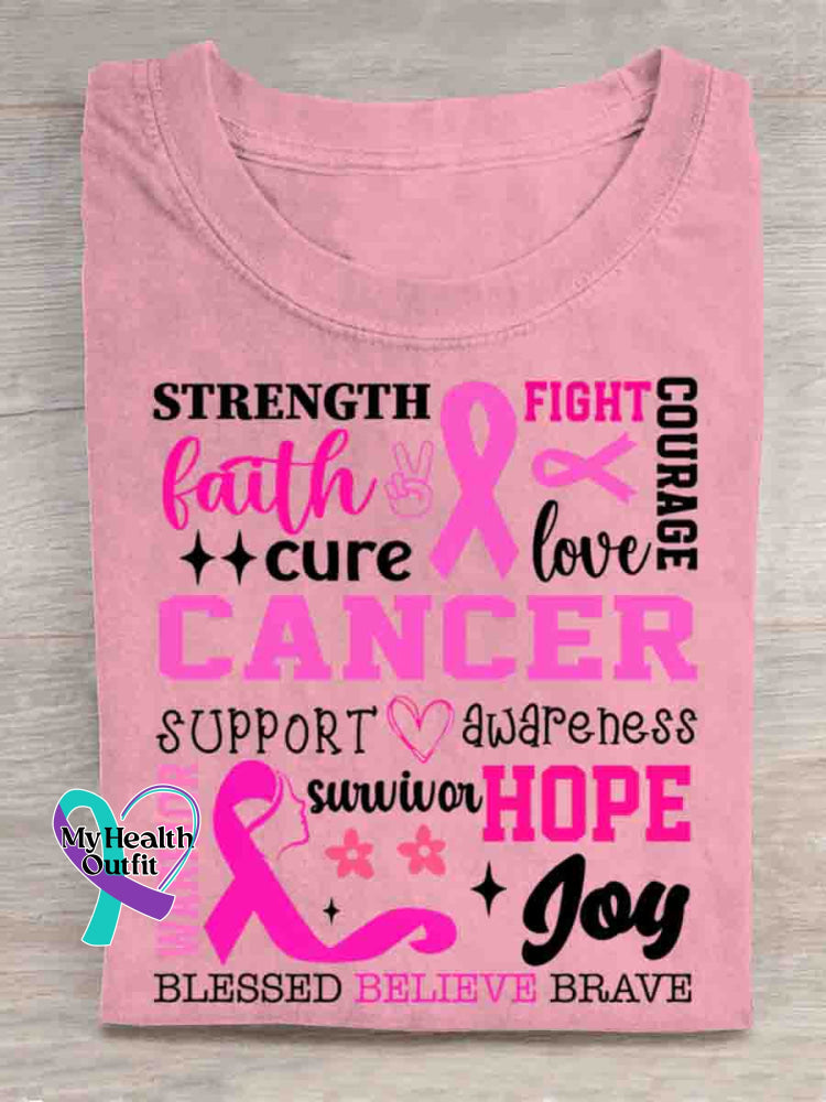 Breast Cancer Awareness Vintage Art Print T shirt LightPink / S