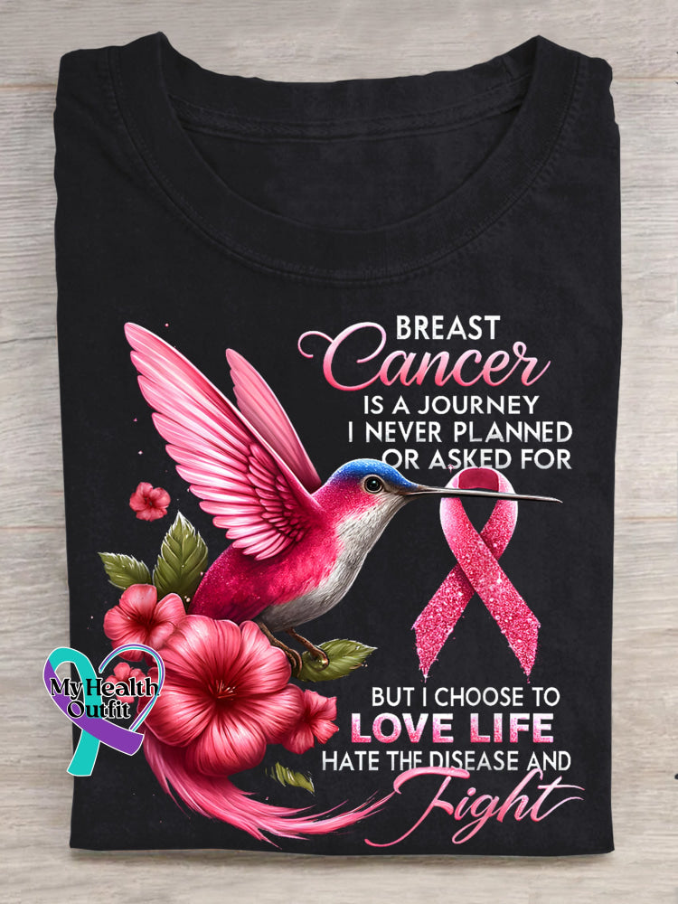 BREAST Cancer IS A JOURNEY I NEVER PLANNED OR ASKED FOR BUT I CHOOSE TO LOVE LIFE HATE THE DISEASE AND Fight Breast