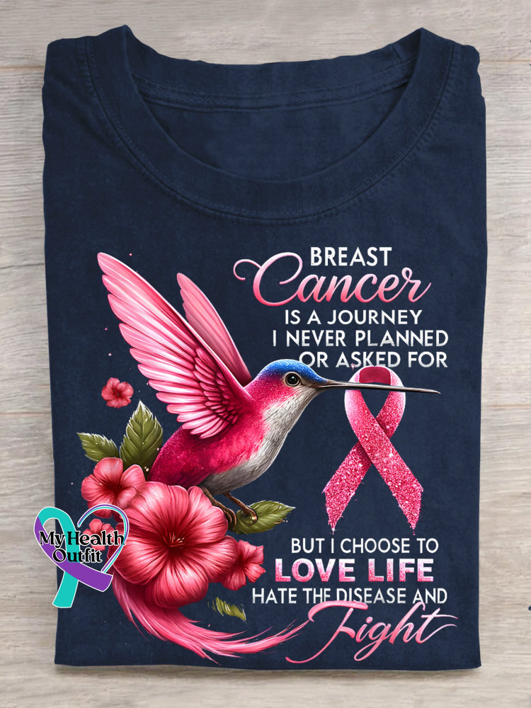 BREAST Cancer IS A JOURNEY I NEVER PLANNED OR ASKED FOR BUT I CHOOSE TO LOVE LIFE HATE THE DISEASE AND Fight Breast