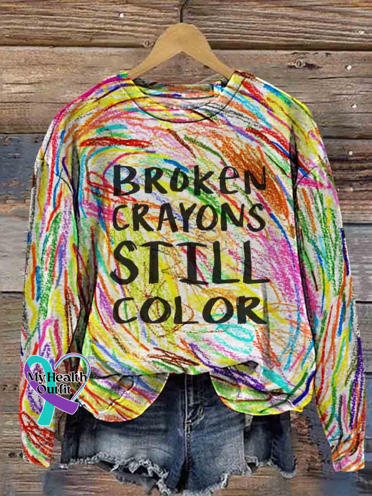 Broken Crayons Still Color Casual Sweatshirt Multicolor / S