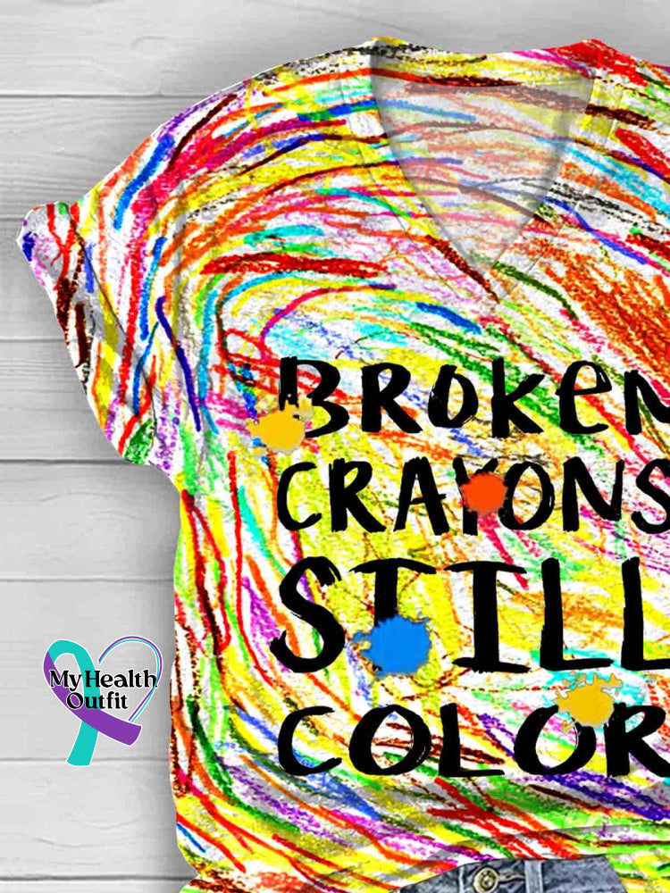 Broken Crayons Still Color Casual T-Shirt