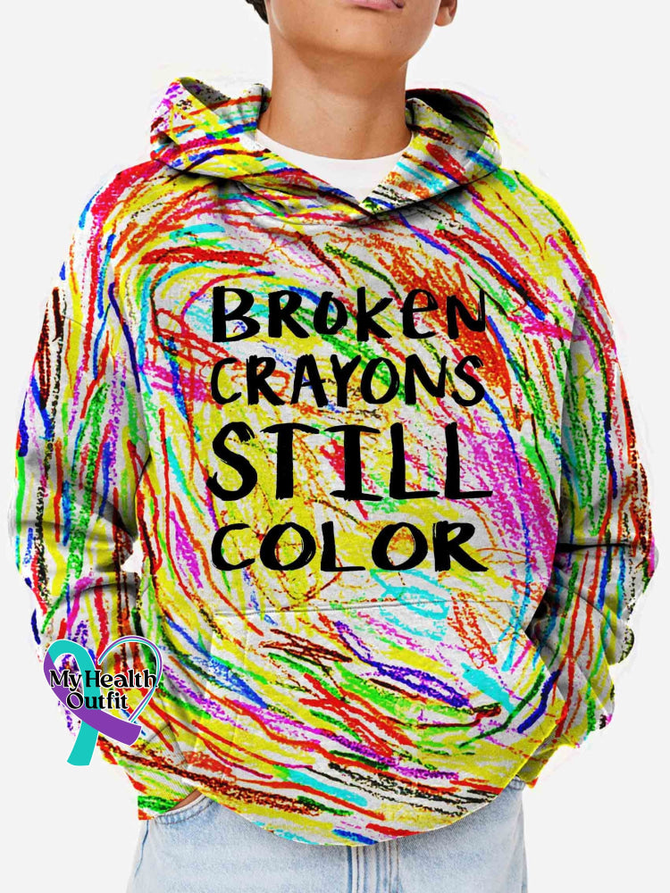 Broken Crayons Still Color Kid Hooded Sweatshirt / S