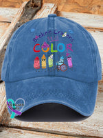 Broken Crayons Still Color Ladies Print Baseball Cap Blue / One-Size