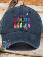 Broken Crayons Still Color Ladies Print Baseball Cap Navy / One-Size