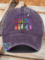 Broken Crayons Still Color Ladies Print Baseball Cap Purple / One-Size