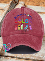 Broken Crayons Still Color Ladies Print Baseball Cap Red / One-Size
