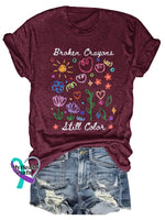Broken Crayons Still Color Print T-Shirt Maroon / S