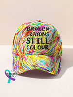 Broken Crayons Still Colour Mental Health Awareness Encourage Print Casual Hats Multicolor / Onesize
