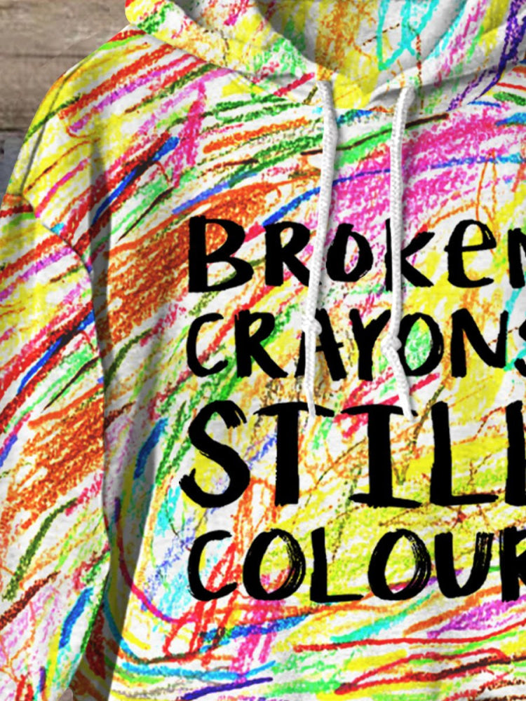 Broken Crayons Still Colour Print Hooded Sweatshirt