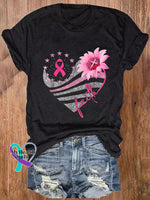 (🔥Buy 2 Get 3Rd 30% Off Buy 5 6Th Free)Women’s Pink October Breast Art Casual T-Shirt Black / S