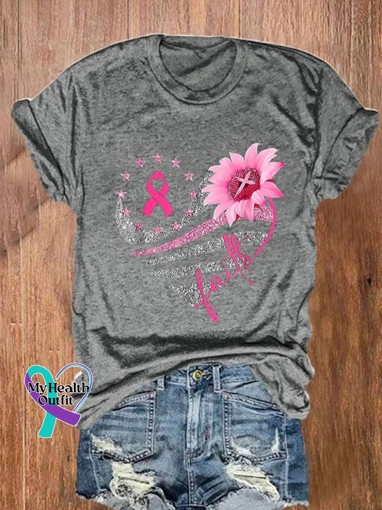 (🔥Buy 2 Get 3Rd 30% Off Buy 5 6Th Free)Women’s Pink October Breast Art Casual T-Shirt Gray / S