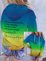 🔥Buy 3 Get 10% Off🔥Dear Person Behind Me You Are Amazing Matter Gradient Hoodie Teal / S