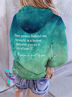 🔥Buy 3 Get 10% Off🔥Dear Person Behind Me You Matter Turquoise Ocean Print Long Sleeve Hoodie