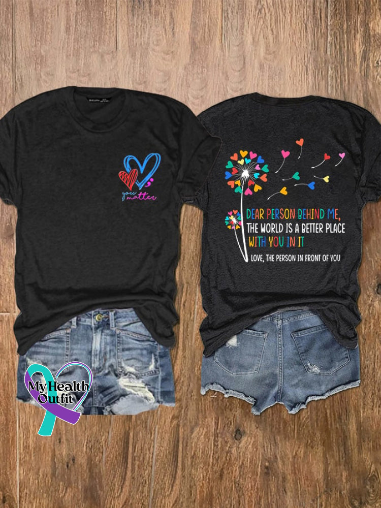🔥Buy 3 Get 10% Off🔥Women’s Dear Person Behind Me You Matter Printed Tee Black / S