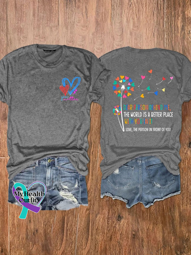 🔥Buy 3 Get 10% Off🔥Women’s Dear Person Behind Me You Matter Printed Tee Light Grey / S