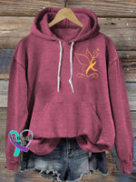 Care Multiple Sclerosis Butterfly Print Casual Hoodie RoseRed / S