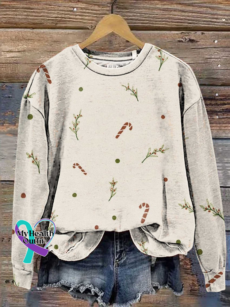 Christmas Casual Cotton Sweatshirt Multicolor / S