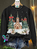Christmas Oh Come Let Us Adore Him Jesus Casual Sweatshirt Black / S