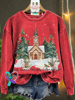 Christmas Oh Come Let Us Adore Him Jesus Casual Sweatshirt Red / S