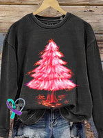 Christmas Tree Print Casual Sweatshirt