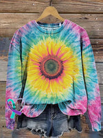 Colorful Flower Print Casual Sweatshirt Multicolor / S