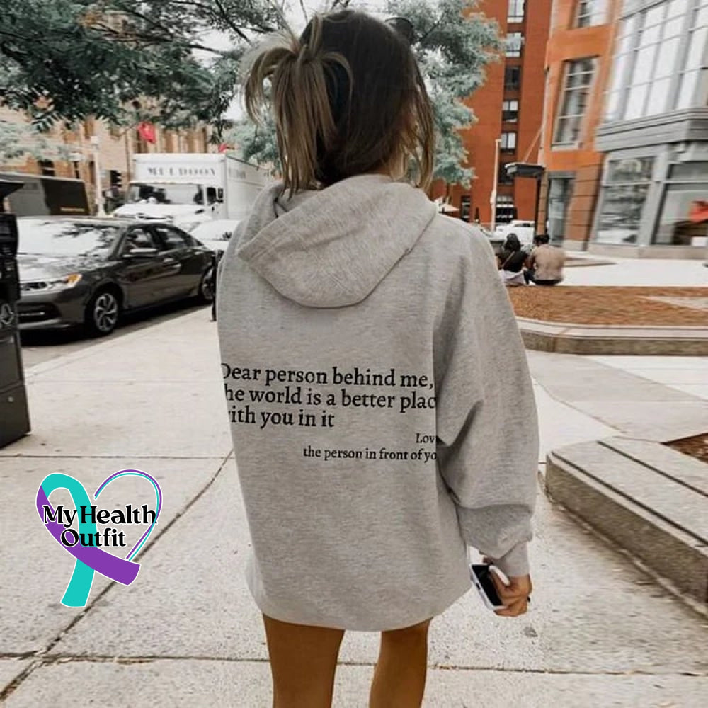 ’Dear Person Behind Me’ Sweatshirt Grey / S