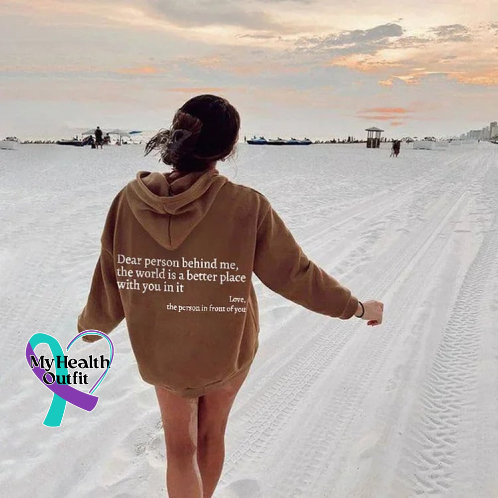 ’Dear Person Behind Me’ Sweatshirt Khaki / S