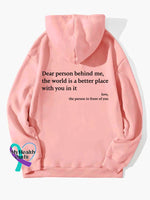 ’Dear Person Behind Me’ Sweatshirt Pink / S
