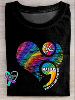 Don’t Let Your Story End You Matter Suicide Prevention Awareness Printed Casual Crew Neck Short Sleeve T-Shirt