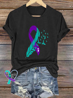 Epilepsy Awareness Crew Neck Casual T-Shirt Black / S