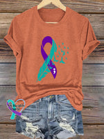 Epilepsy Awareness Crew Neck Casual T-Shirt Orange / S