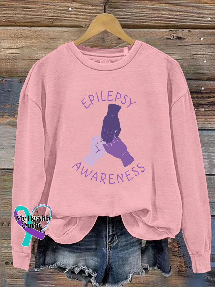 Epilepsy Awareness Printed Casual Sweatshirt Pink / S