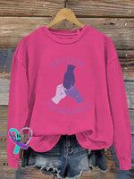 Epilepsy Awareness Printed Casual Sweatshirt RoseRed / S