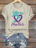 Epilepsy Awareness You Matter Crew Neck Casual T-Shirt Beige / S