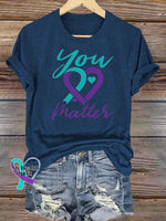 Epilepsy Awareness You Matter Crew Neck Casual T-Shirt NavyBlue / S