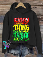 Every Little Thing Is Gonna Be Alright Art Print Casual Sweatshirt Black / S